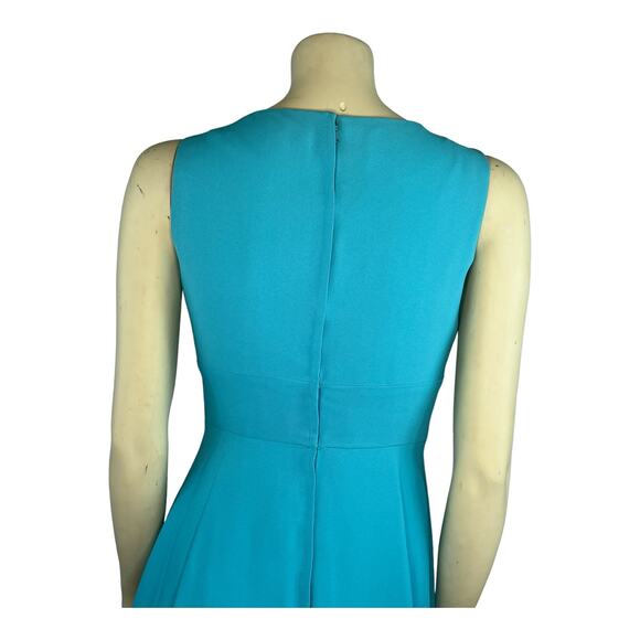 American Vintage 50's Blue Sleeveless Pleated Belted Gemstone Dress small - Picture 10 of 15